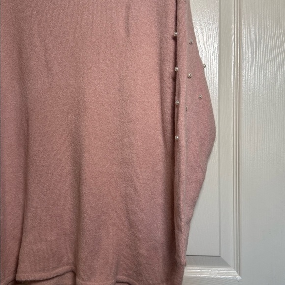 Vine & Love Pink Cowl Neck Sweater with Pearl Details - Picture 5 of 11